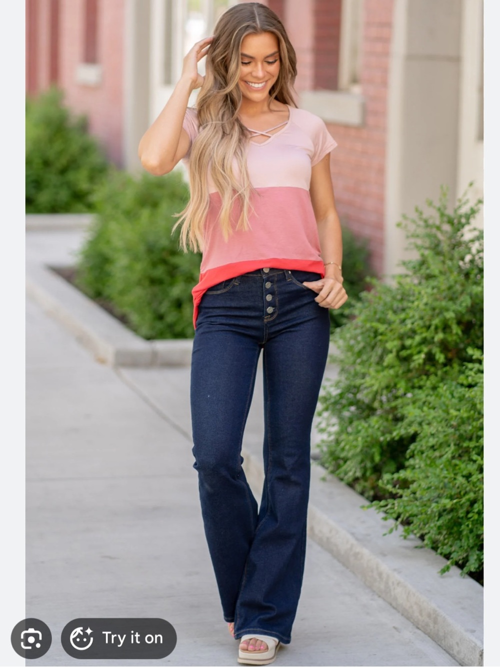 Risen size 31 Harper Mid-Rise Button-Fly Flare Jeans